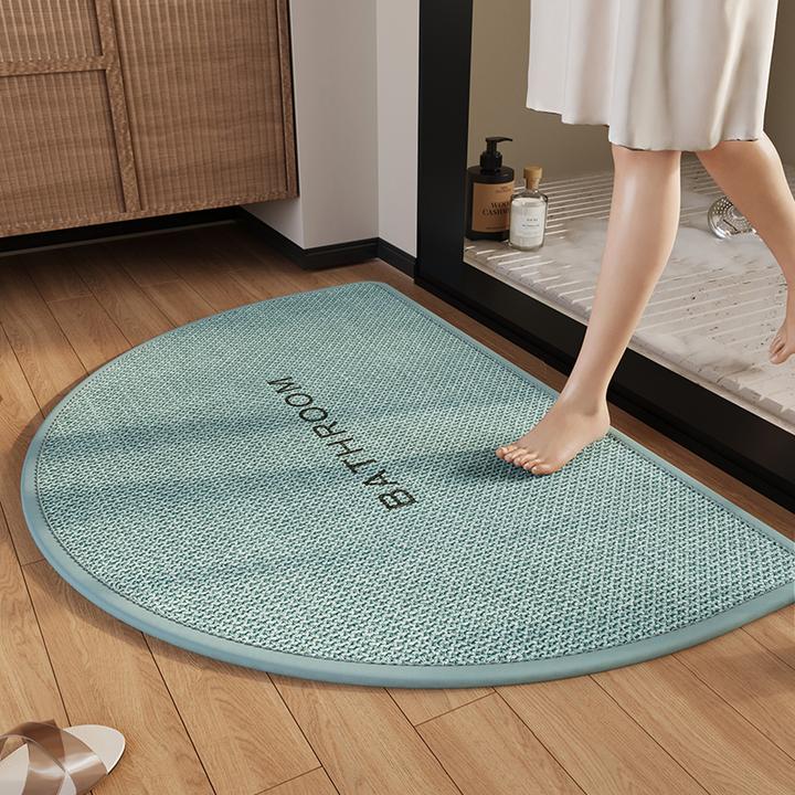 浴室地垫吸水速干卫生间门口防滑垫子编织纹脚垫洗手间进门垫地毯