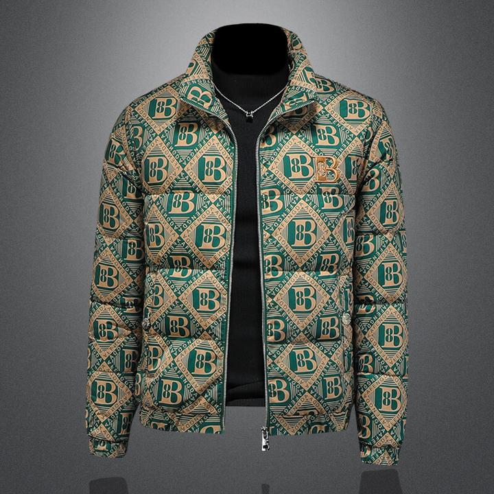 费维莫尔时尚字母印花羽绒服男士冬季新款保暖外套加厚潮牌欧洲站