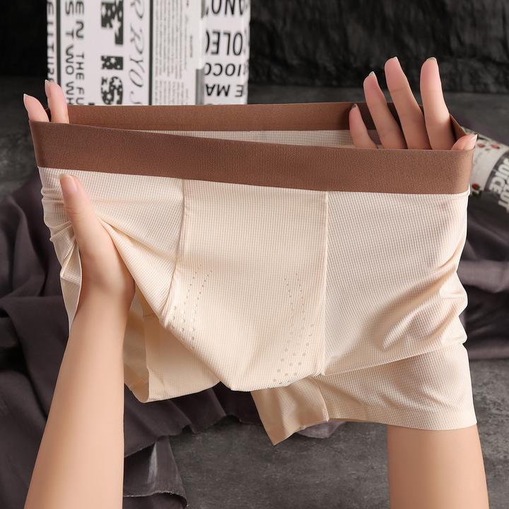 男士内裤男浅色素感棉质运动男士透气舒适宽松平角裤中腰短裤