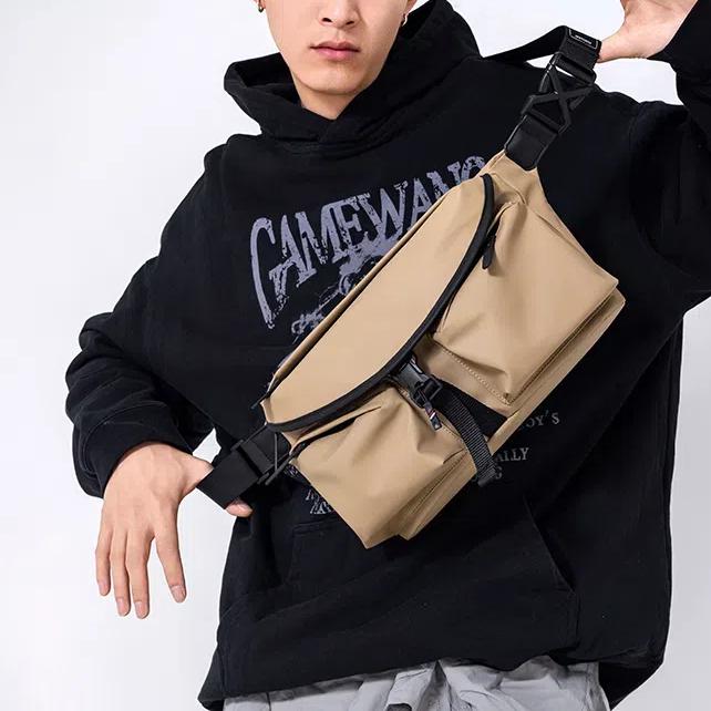 大号男女斜挎包机能工装时尚潮流休闲单肩包大容量背包邮差包通勤