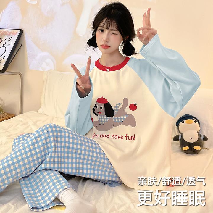 睡衣女学生ins宿舍可外穿春秋季长袖长裤套装少女宿舍秋冬家居服