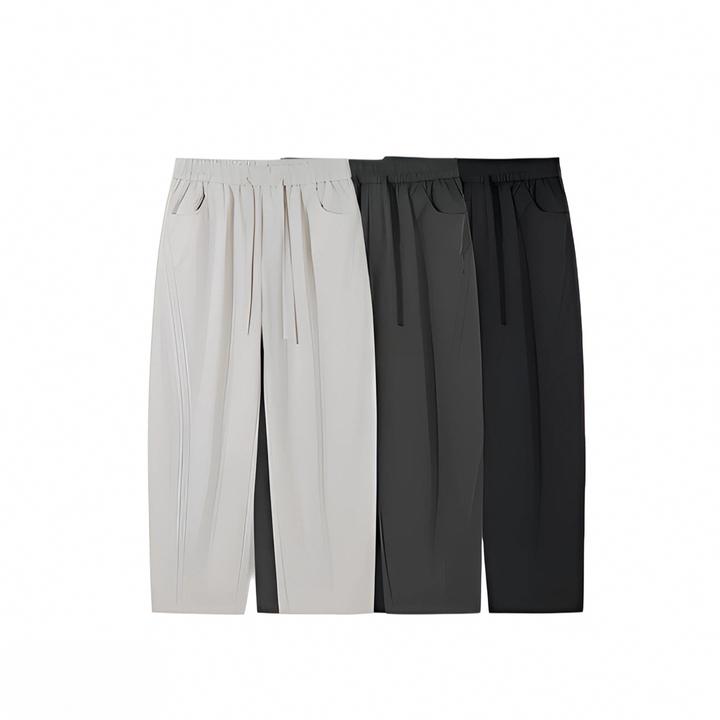 1290秋季薄款垂感九分裤休闲裤百搭裤子男宽松潮流直筒阔腿裤转圈