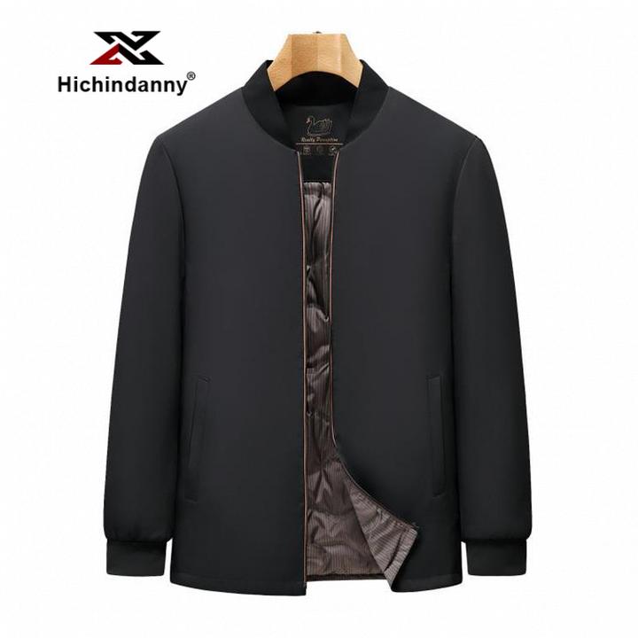 HICHIN男士中长款羽绒服冬季可脱卸内胆翻领加厚保暖抗寒羽绒外套