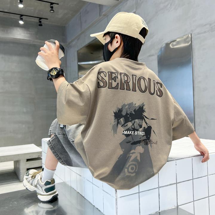 男童夏装短袖套装2025新款儿童装夏季时髦运动衣服酷帅气大童男孩