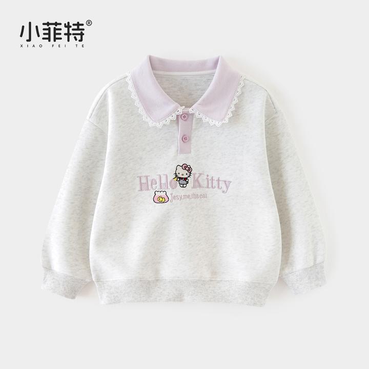 小菲特女童秋冬新款长袖polo领长袖卫衣中大童儿童上衣YNYQ53447