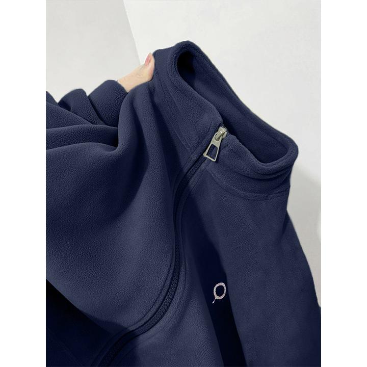 立领摇粒绒外套女春秋冬2025新款质量好卫衣冲锋衣内胆加绒厚内搭