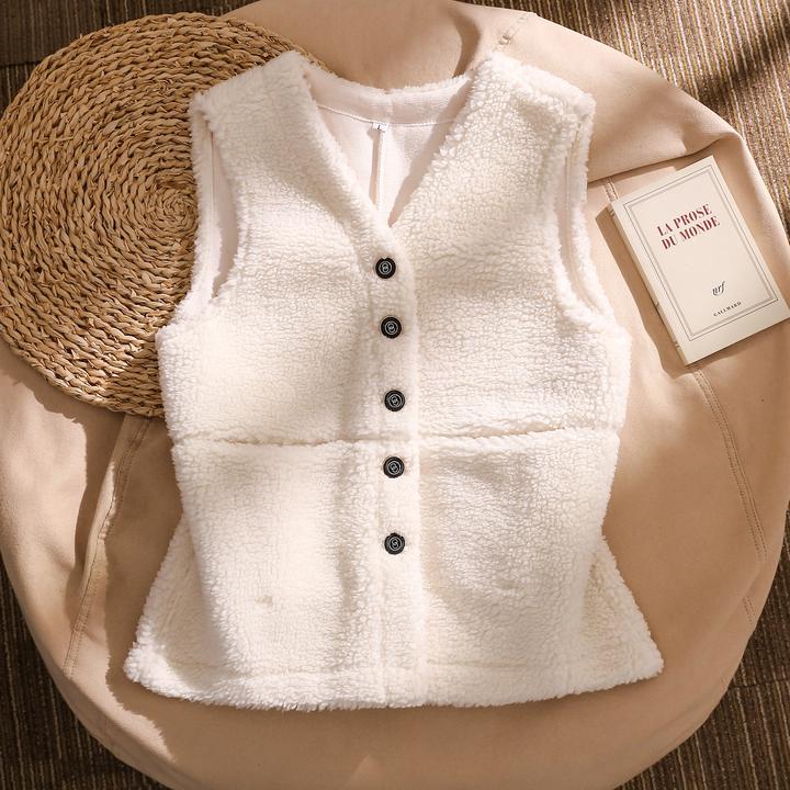 羊羔毛马甲女2025秋冬新款皮毛一体宽松爆款时髦外搭坎肩背心外套