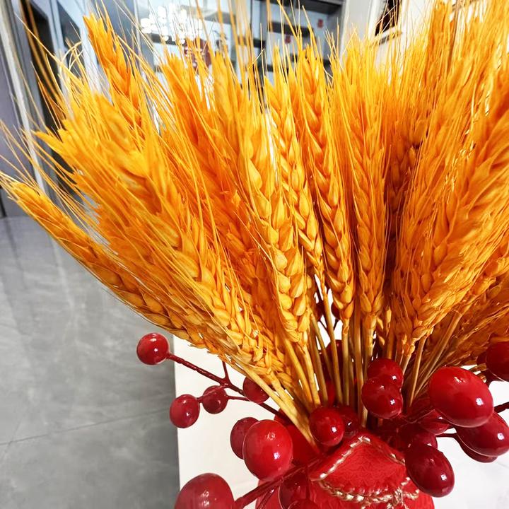 装饰黄金摆件天然客厅乔迁干花束福袋家居麦穗客厅仿真花假花大麦