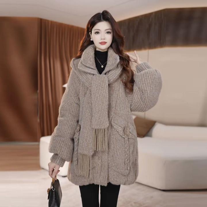 中长款羽绒服女2025新款冬装时尚加厚哑光免洗保暖白鸭绒翻领外套