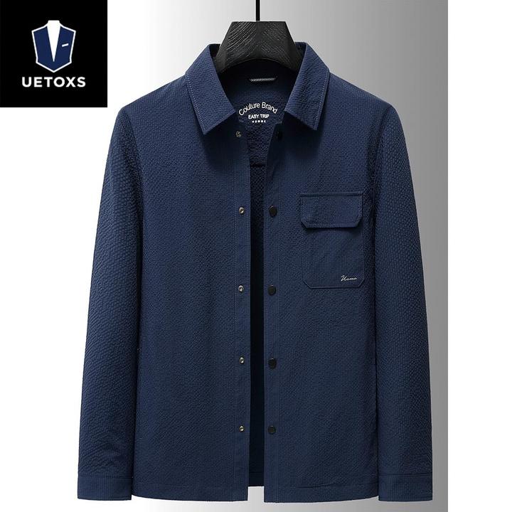 短款翻领夹克男士秋季新款商务休闲百搭上衣男款高端长袖薄款外套