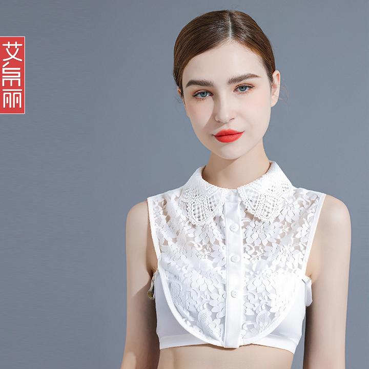 衬衫领假领子百搭女蕾丝内搭神器领子修身薄款短款打底衫高级感