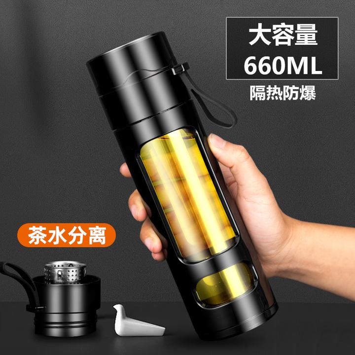 虎牌勇固玻璃杯茶水分离杯泡茶杯便携女防摔个人专用水杯2025新款