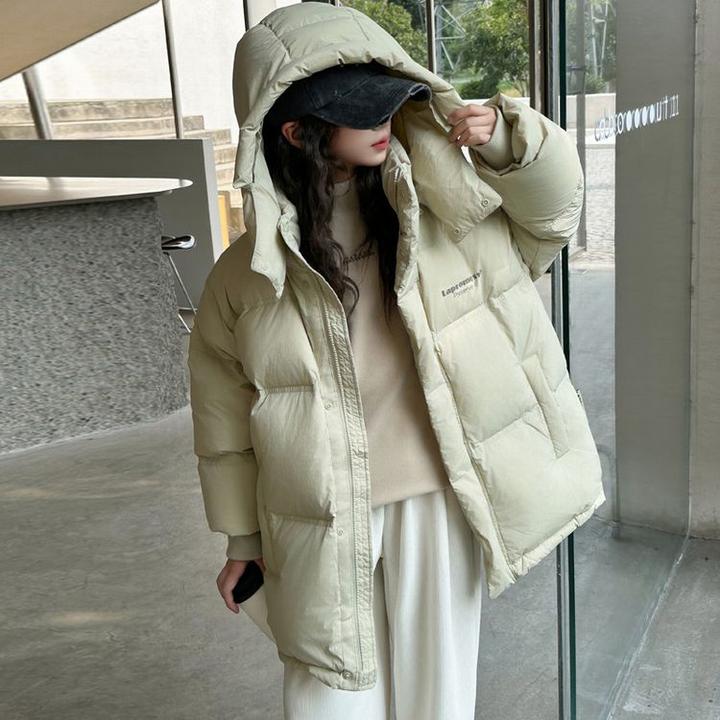 [瑞瑞]女童时髦加厚羽绒服冬装新款中大童印花冬季白鸭绒潮流上衣