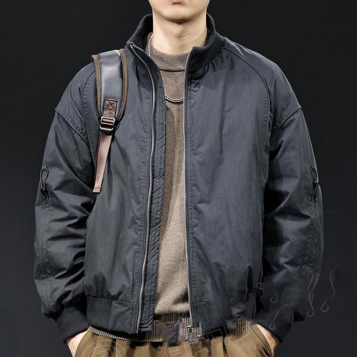 MR.MUDI/穆迪先生美式白鸭立领羽绒服男冬季保暖男士短款外套大码