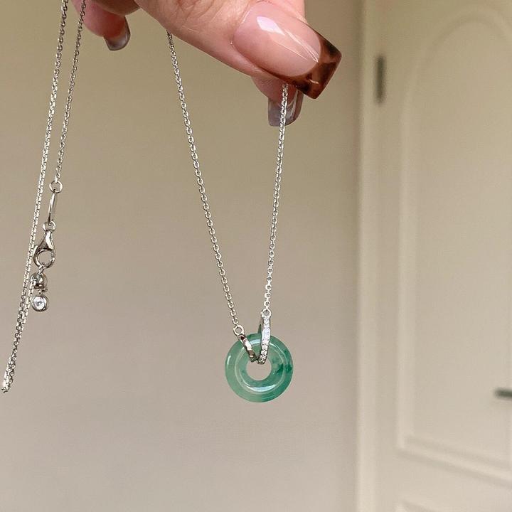 卡柒 铜合金项链 环环相扣平安扣项链女轻奢小众高级感百搭锁骨链