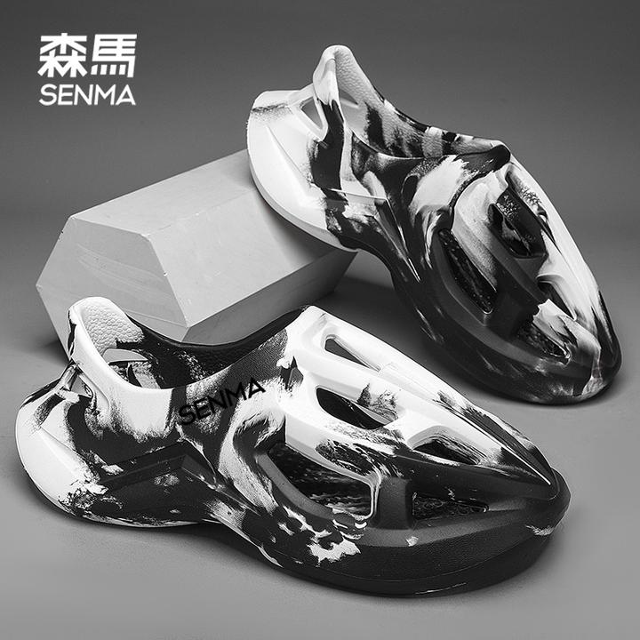 森马夏季洞洞鞋男款外穿踩屎感上班软底防滑包头拖沙滩凉拖鞋