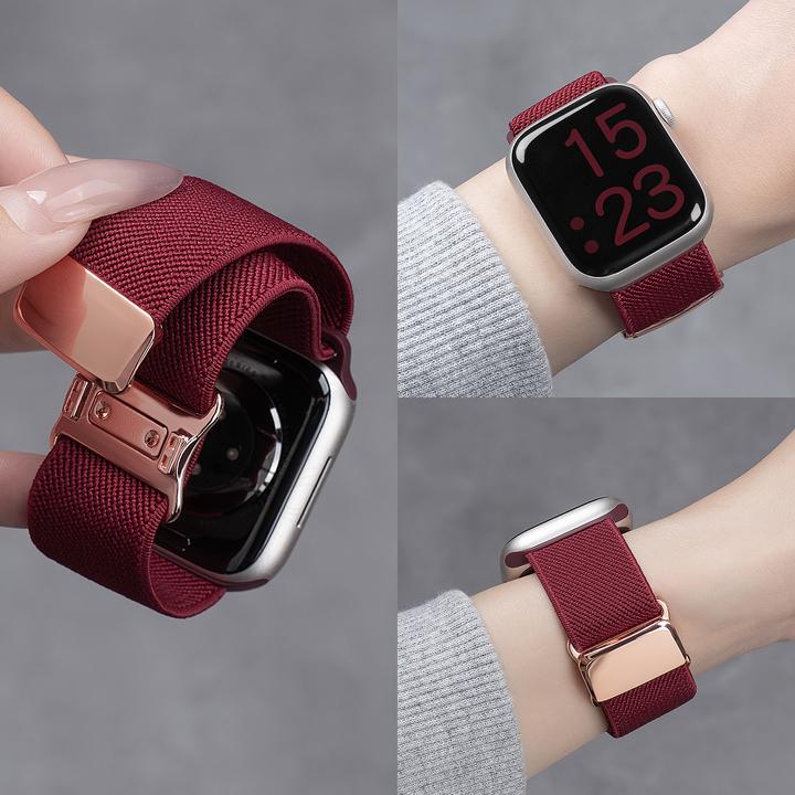 适用苹果S10手表iwatch11表带applewatch987平纹尼龙编织SE表带女