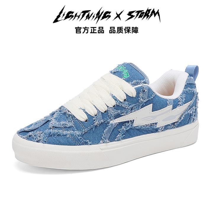 Lightningxstorm毕加索联名面包鞋情侣款板鞋休闲帆布鞋冬季新款