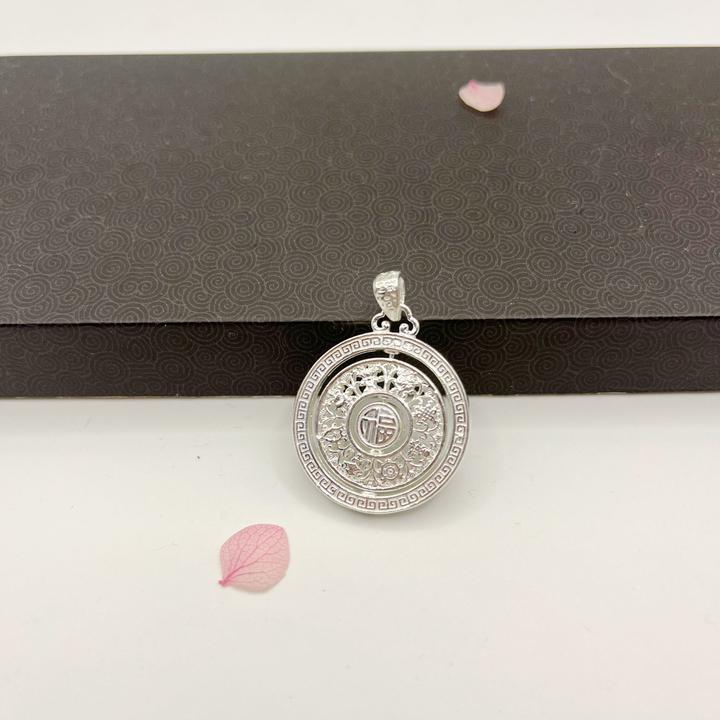 吊坠足银 阿乐专属-足银转运八宝罗盘纯银吊坠时尚【加厚加大】