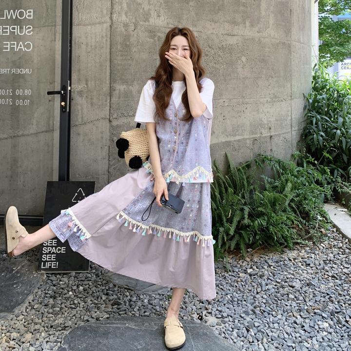 一整套ootd穿搭爆款高级感夏日绝美国风新中式女生韩系ins衣服