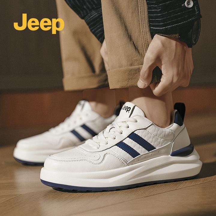 jeep吉普男鞋秋季款2025新款黑色百搭跑步休闲鞋男增高厚底运动鞋