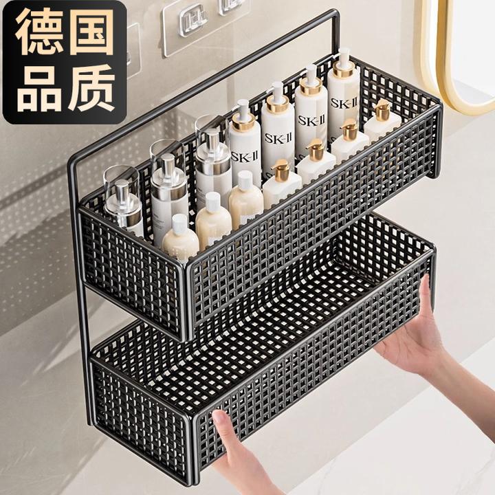 卫生间置物架免打孔壁挂式墙上洗手间厕所洗漱台浴室用品收纳架子