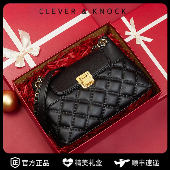 CleverKnock女士包包2025新款斜挎包女妈妈包高级感百搭链条包女