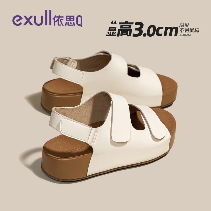 依思q勃肯凉鞋女款夏季外穿2025新款软底运动沙滩鞋厚底凉拖鞋女