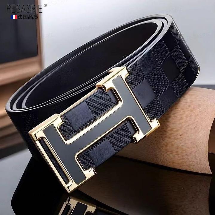 男士腰带新款2026爆款休闲百搭平滑扣皮带轻奢男款时尚潮流高级感