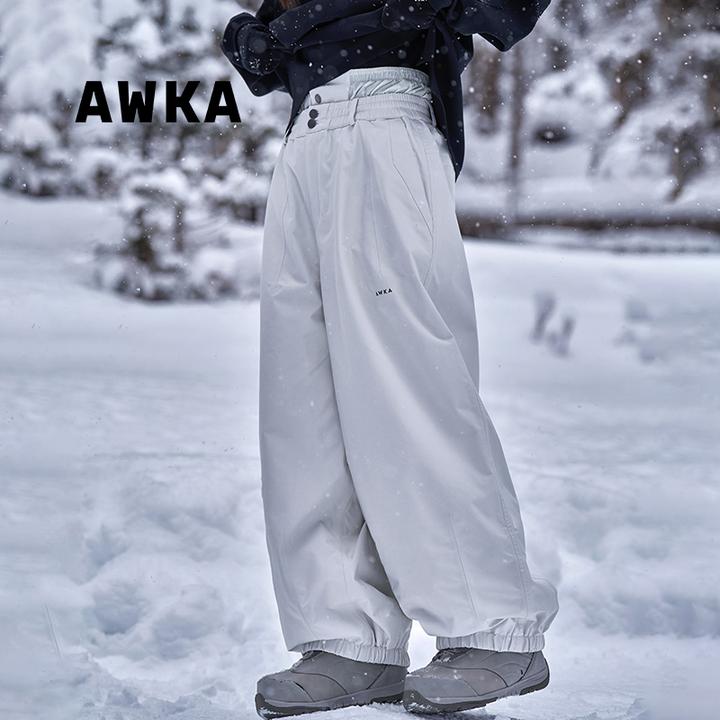 awka滑雪服雪山户外室内滑雪裤男女单双板加绒保暖耐磨长裤BZK49