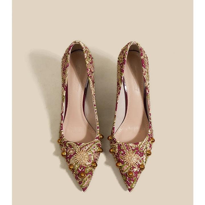 结婚单鞋细跟高跟鞋黄色高跟鞋性感不累脚2025尖头