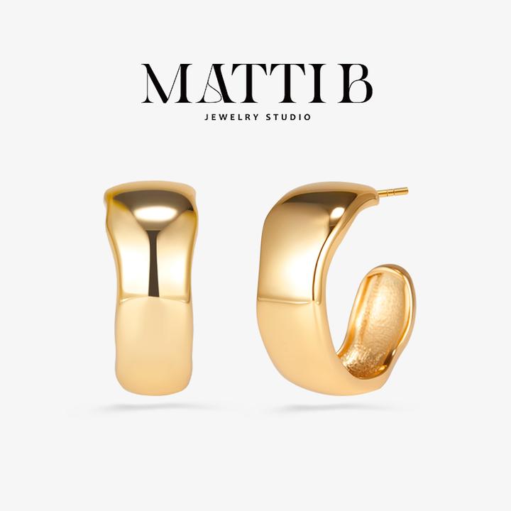 铜合金耳饰 金色气质银针简约高级感小众百搭时尚轻奢耳钉女1481