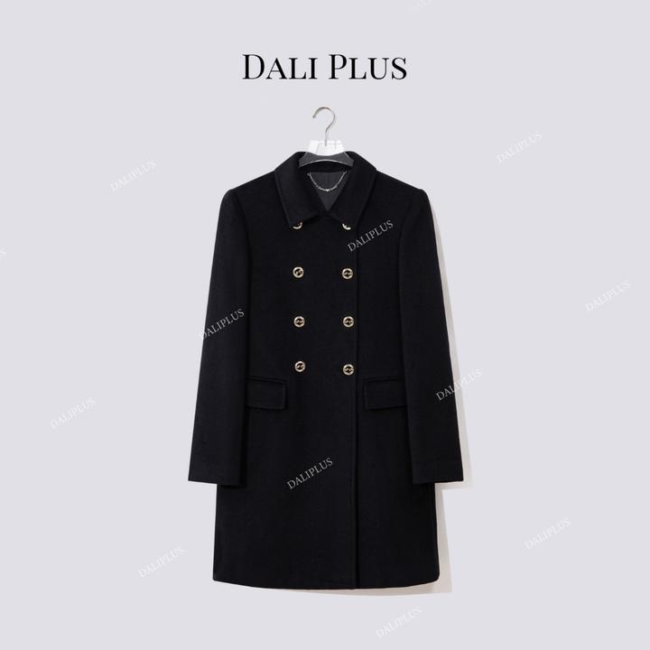DALI PLUS"必入30羊绒70澳毛”年底战袍永不过时黑金大衣-D5SZ8207