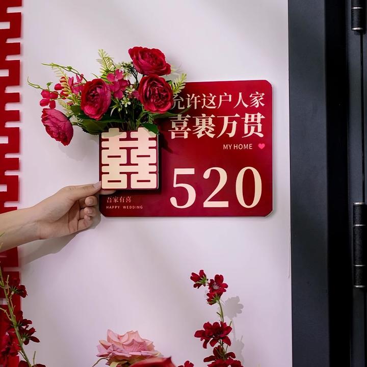 聚缘诚博结婚门贴门上喜字门牌喜字贴入户门大门喜字