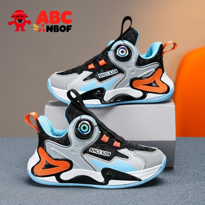 ABC NBOF男童鞋子2025秋季新款儿童运动鞋大童学生皮面男孩跑步鞋