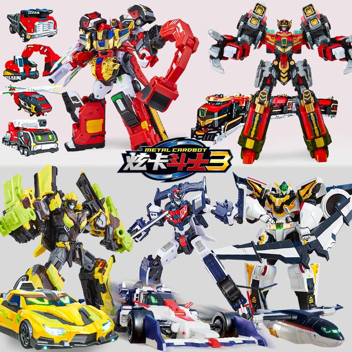 正版炫卡斗士3第三季玩具重装赤魂王4合体变形机器人儿童男孩金刚