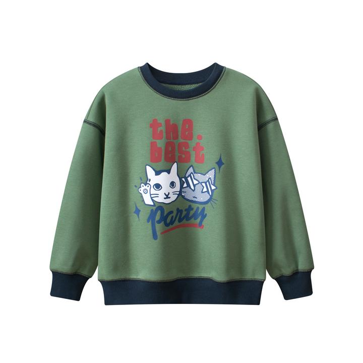 儿童服装中大童加绒卫衣亲子秋冬季男孩子