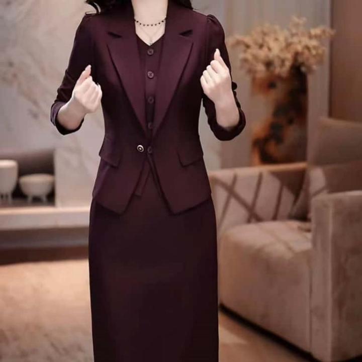 A932【外套+连衣裙】2025秋季新款优雅高贵时尚轻奢上档次套装裙