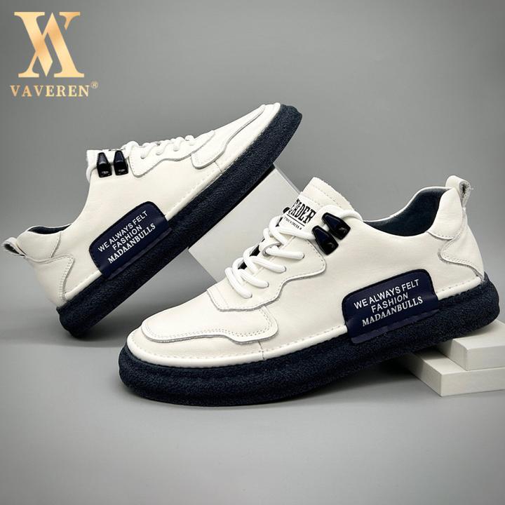 头层牛皮男鞋春秋季新款真皮小白鞋潮流百搭透气软底休闲板鞋男潮