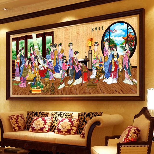 5d钻石画满钻2025新款琴棋书画砖石十字绣客厅红楼十二金钗2025年