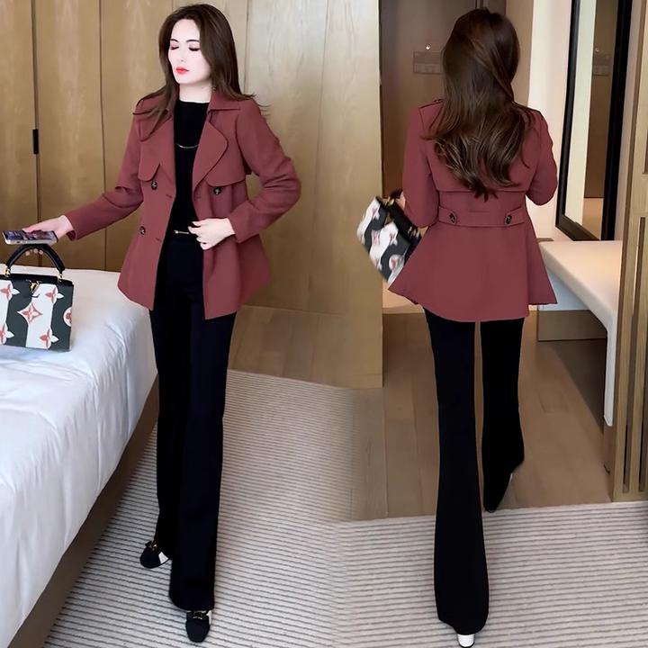 风衣外套女2024春秋新款时尚洋气收腰显瘦小个子中长款气质大衣潮