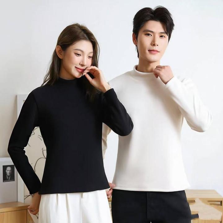 【现货+运费险】男女同款加绒加厚半高领奥粒绒秋冬季保暖打底衫