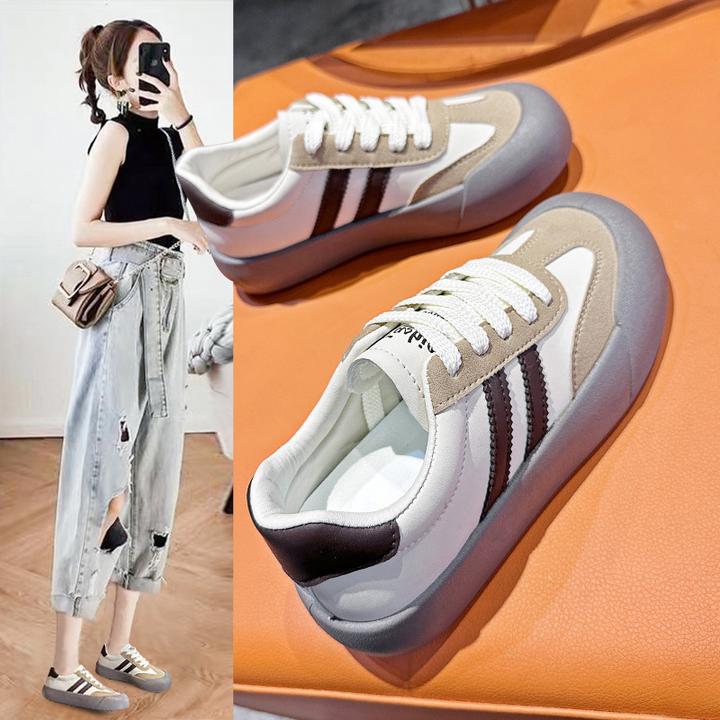 透气学生小白鞋运动板鞋女款时尚2025秋季白色百搭休闲女鞋德训鞋