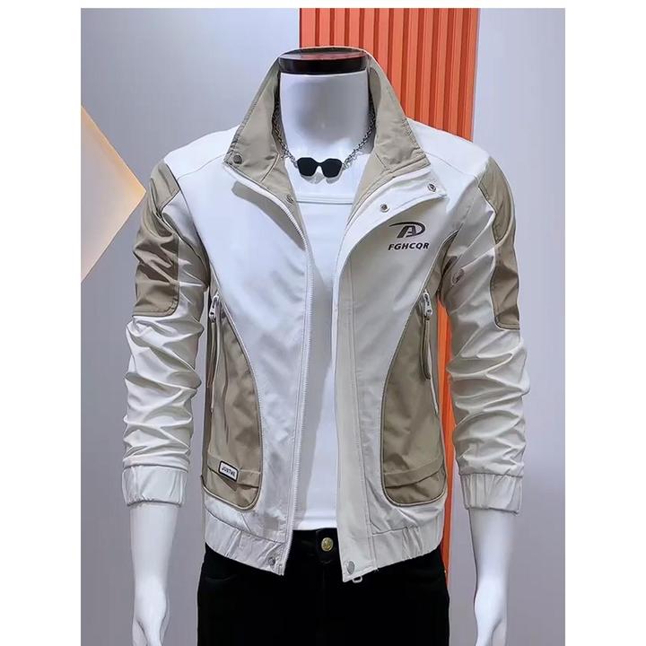 【TQUX官方正品】春秋新款立领夹克男韩版修身潮流休闲百搭工装拼