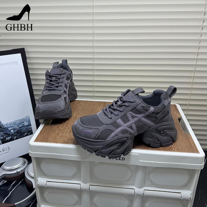 厚底老爹鞋女新款秋季透气网面增高休闲运动鞋百搭轻便跑步鞋