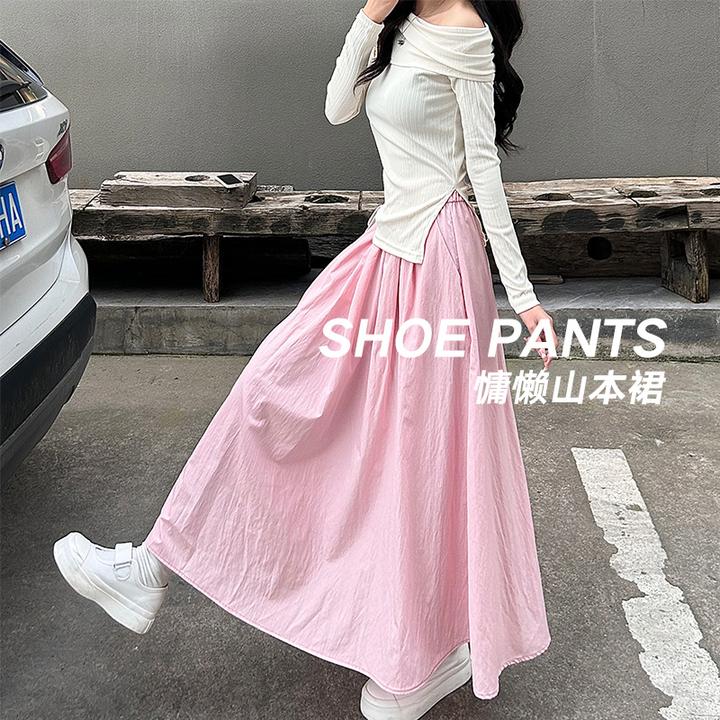 显瘦高腰夏季慵懒气质时尚法式小众设计感A字半身裙女夏季薄款慵