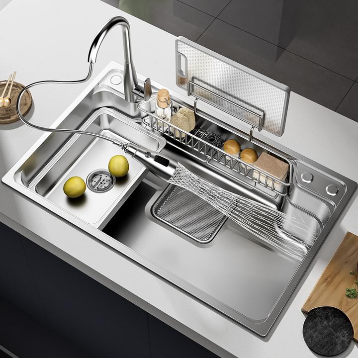百悍水槽洗菜盆厨房304不锈钢水池洗碗槽洗菜池大单槽家用洗手台