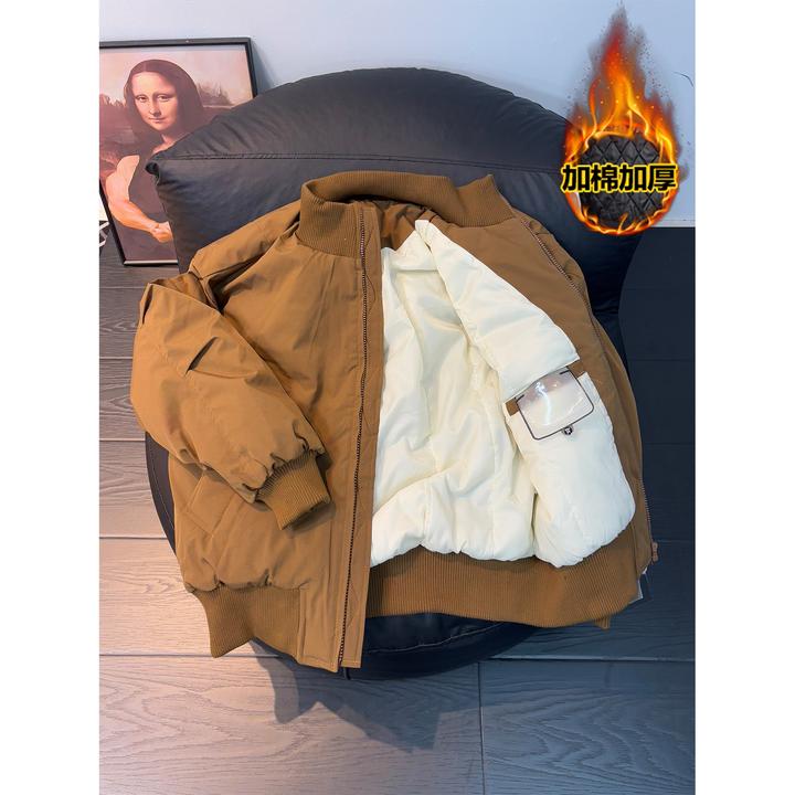 Pepp美拉德系加厚保暖棉服外套男士冬季短款廓形夹克美式立领棉衣