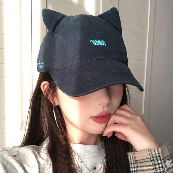 大头星球可爱小猫耳朵鸭舌帽可爱时尚帽子女韩版休闲百搭显脸小