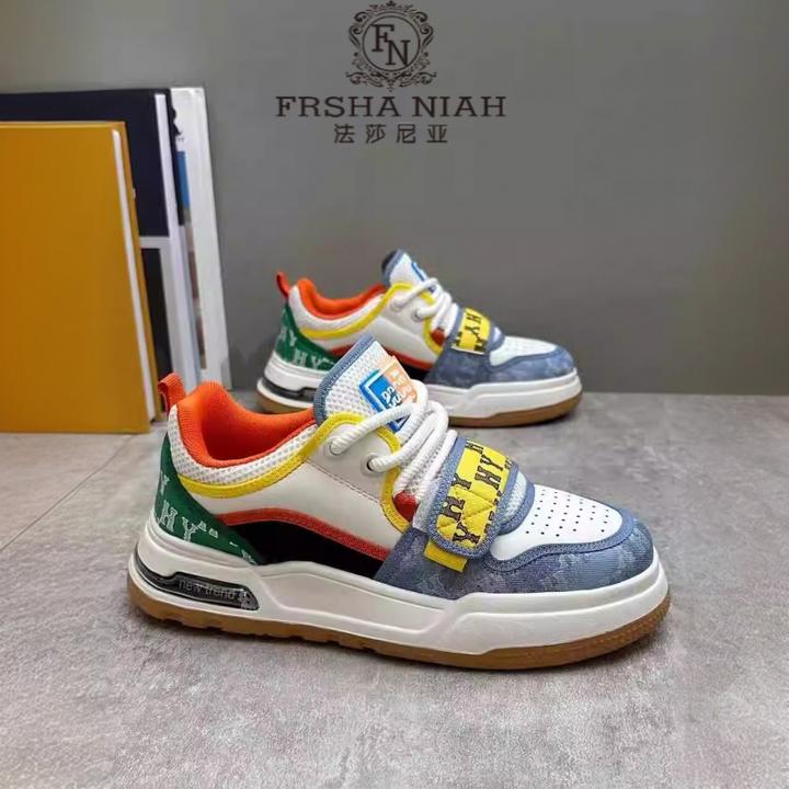 法莎尼亚美式厚底板鞋夏季轻便透气防滑耐磨时尚潮流百搭轻奢板鞋